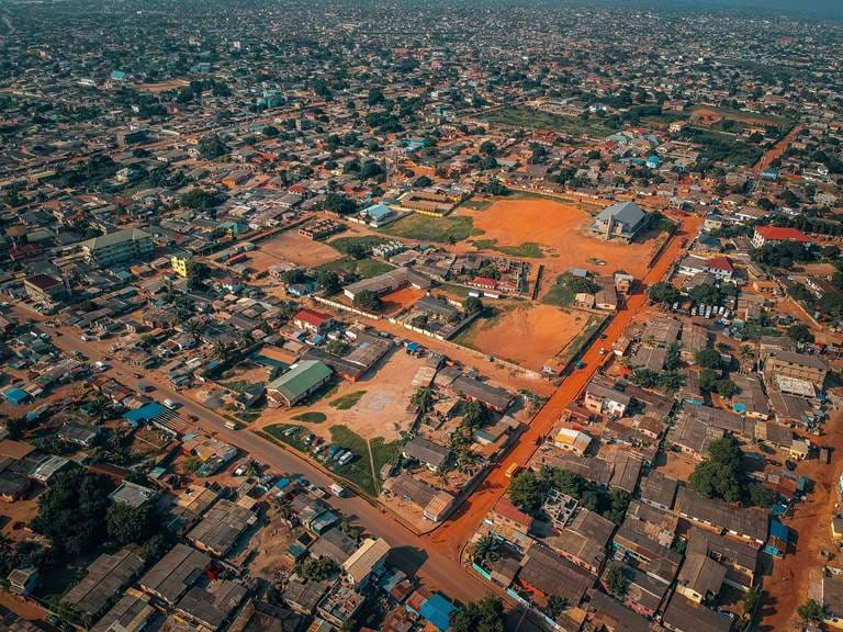 Aerial view Accra Ghana